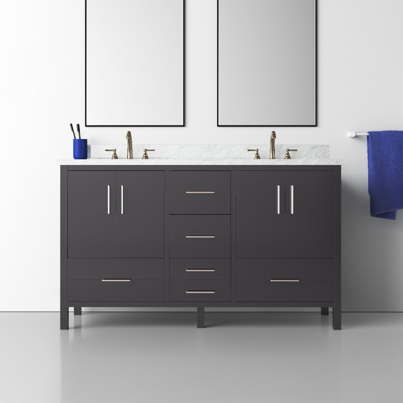 AllModern Kiara 60'' Double Bathroom Vanity with Top & Reviews | Wayfair